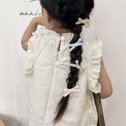 petit hair clip プチヘアクリップ　SS colors パステルカラー　リボンヘアクリップ