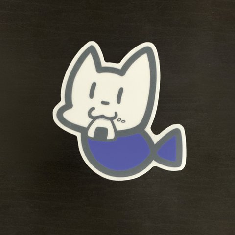 【定番商品】猫魚ステッカー　おにぎりver