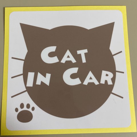 Cat in  Car    車用ステッカー　ネコ乗ってます