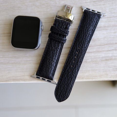 キャンペン中 高級革使用 サメ革　シャークスキン　Applewatchベルト　腕時計 バンド　本革　
