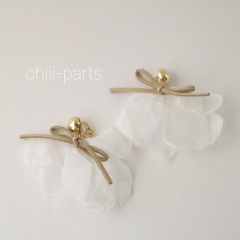 \1set / organdy flower earring