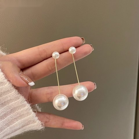 揺れるパールピアス☆ロング