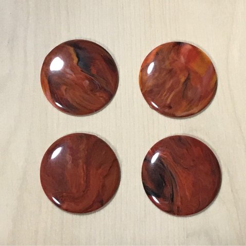 VINTAGE BROWN RUST MARBLE ACRYLIC CABOCHONS