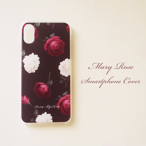 受注制作 Mary Rose スマホカバー 多機種対応 ボルドー チャコール 花 ハード ソフト iPhone 13 12 mini Pro Max SE2 11 XS Android 薔薇 バラ
