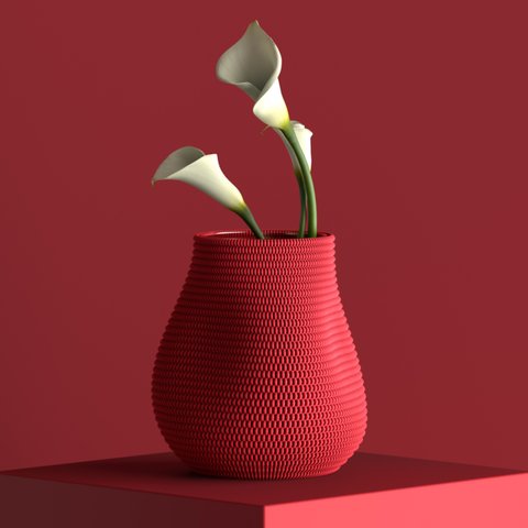 モダンデザインのアート花瓶 / 全10色2サイズ / 3dプリント製フラワーベース / オリジナルギフト / Weave Vase 01 