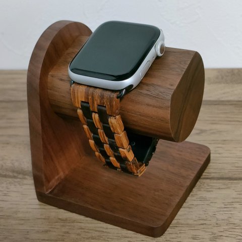 【AppleWatch専用】EINBAND 木の置物 アップルウォッチ 充電 スタンド インテリア【クルミ】