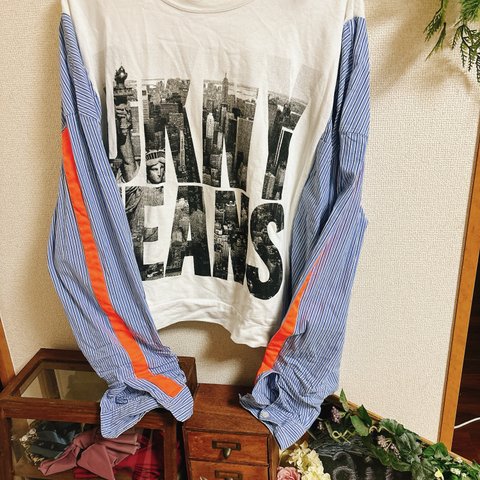 ストライプシャツとTシャツのリメイク