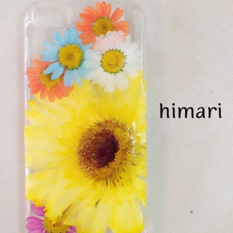 【受注製作06】iphone/スマホ 押し花ケース　本物のお花使用