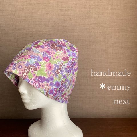 送料無料＊handmadeリバティダブルガーゼ帽子〈Margaret Annie マーガレット・アニー〉LIBERTY  ケア帽子　ケアキャップ　抗がん剤治療