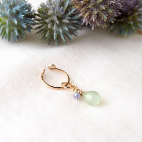 Circle Dangle Cuff（Prehnite）-片耳-