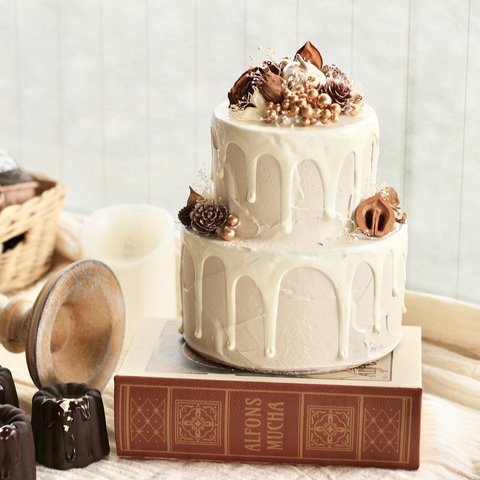 【1点限り】ホワイトチョコのナチュラルドリップケーキ クレイケーキ