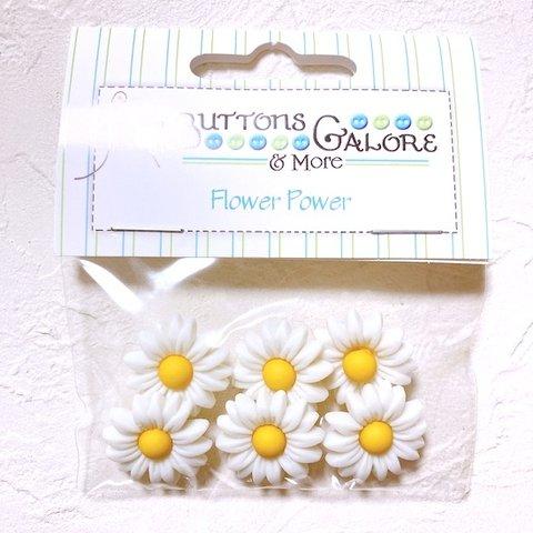 セール　セットボタン　ボタン　フラワー　ホワイト　デイジー　花　アメリカ　Dress It Up　輸入　ボタン　海外 buttonsetflowerpower