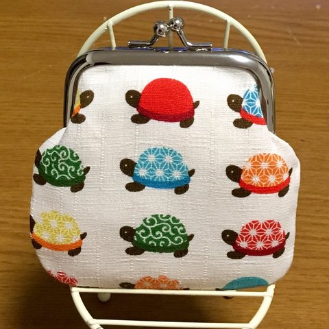 かめ柄がま口財布