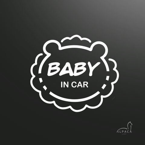 Baby in car「らいおん」【おまけステッカー付】ベビーインカー　オリジナルステッカー　カーサイン