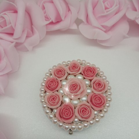 可愛いバラの お花のピル&小物ケース ピンク
