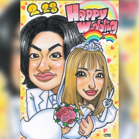 似顔絵オーダー♫  家族や大切な方へ記念日プレゼント♡ 還暦　古希　喜寿祝い　結婚式　ウェルカムボード　誕生日　出産祝いなどありがとうの気持ちを込めて💕✨