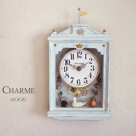 送料無料】CHARME Ⅵ(シャルム#006）シャビーシックな掛け時計 Sサイズ　アンティーク風　インテリア　レトロ