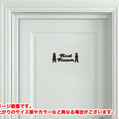 【L】トイレ(REST ROOM) かわいいウォールステッカー A ブラック【送料無料】