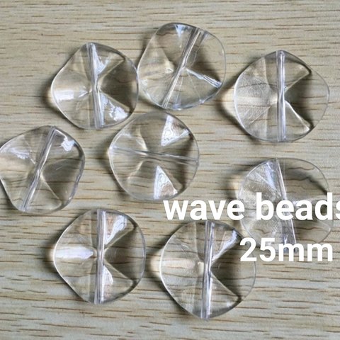 wave beads clear 12pieces【Be-053】