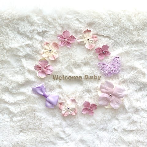 ボディーフラワーシール♥マタニティシール♥Welcome Babyのシールセット♥ボディーシール♥繰り返し使える♥ブライダル＆マタニティ＆ベビーフォトに♥