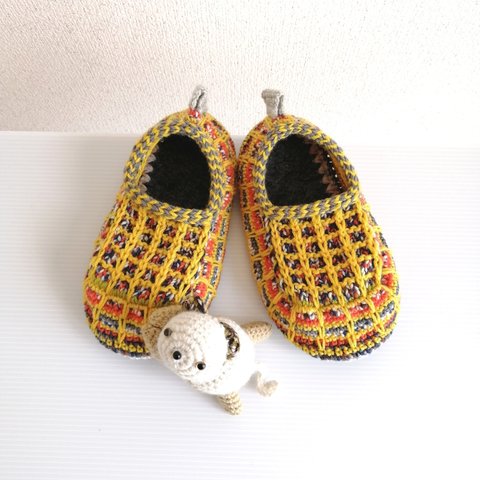 キッズフェルト底ルームシューズ(19cm)【メリノ】Kids Room Shoes