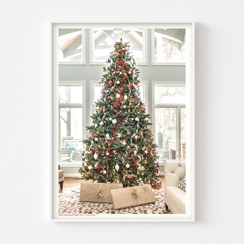 大きい クリスマスツリー インテリアポスター 北欧 おしゃれ モダン 冬 雪 メリークリスマス