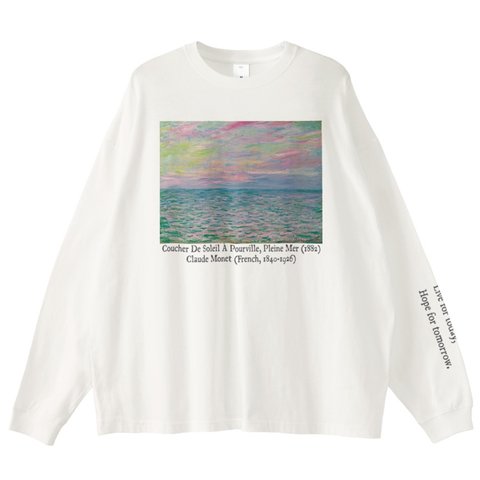 ロングスリーブＴシャツ　Pink Sea／Monet   クロード・モネ　Claude Monet   ビックシルエット　コットン100%   