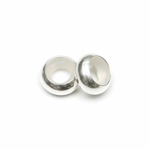 Silver925 ストッパーロンデルビーズ 8mm［4mm穴］【1コ販売】(SV-870BZ