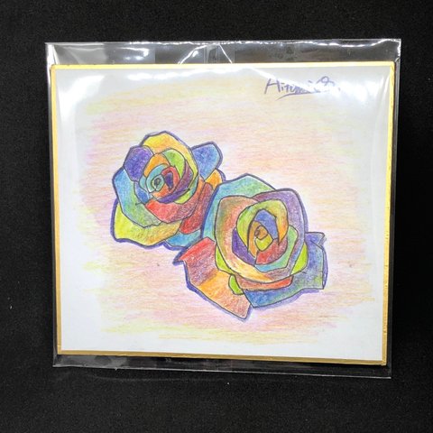 色鉛筆画 絵画　『薔薇』