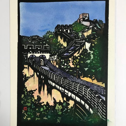 切り絵 万里の長城