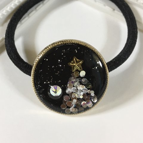 🎄クリスマス🎁　　煌　　満天の星空　ツリーヘアゴム  レジン