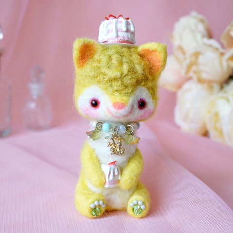 羊毛ドール小　キツネA Wool doll small fox A