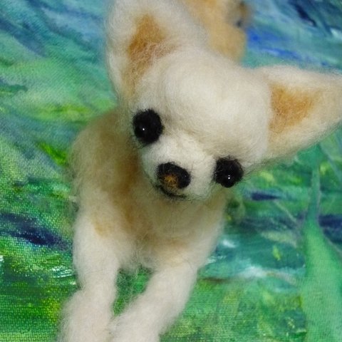 羊毛フェルトリアル人形（チワワのベルルン）
