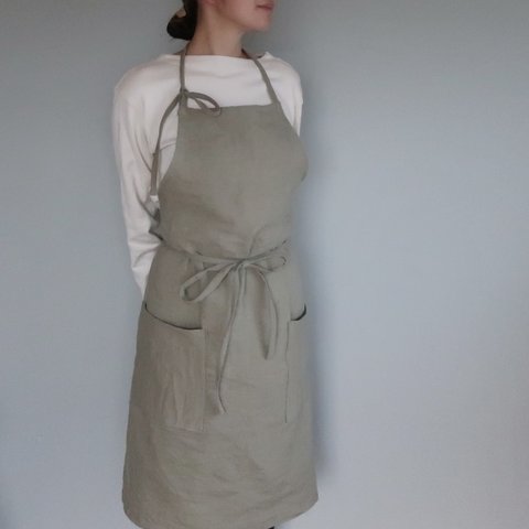 apron  linen   glass beige 