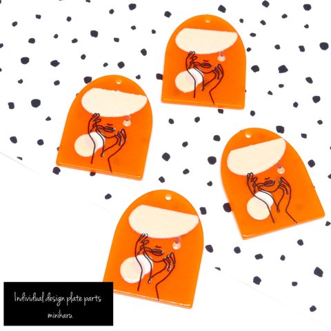 Orange(4pcs) Individual design female face plate parts