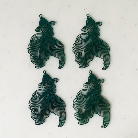 Blue Green Goldfish Pendant Tops