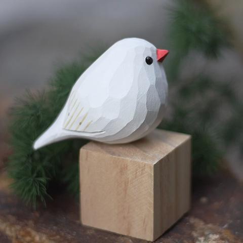 新しいスタイル　小鳥木彫り  鳥のペンダント  肥えた小鳥　木彫り小鳥　小鳥実木 
 誕生日プレゼント手芸実木のデスクトップ飾り  動物木彫  彫刻飾りX16
