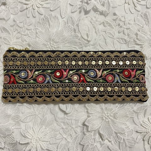 インド刺繍リボンペンケース