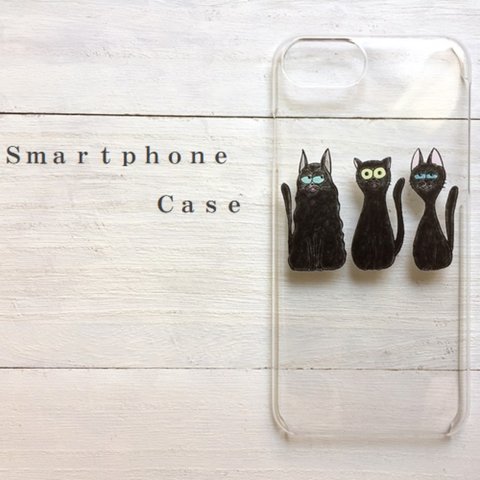 スマホケース 黒猫 iPhone SE