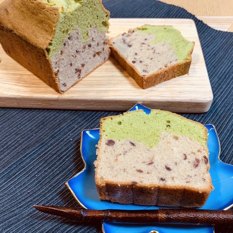 抹茶とあずきのパウンドケーキ