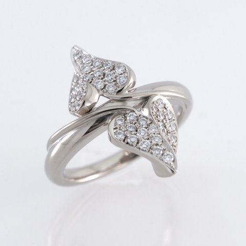 【永久保証/プラチナリング】K18WG 天然ダイヤモンド 【0.390ct】婚約指輪 プロポーズリング【サイズ直し無料】