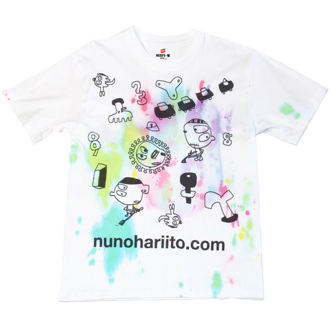 【1点あり】グラフイティを楽しむ、虹色染めTシャツ〜no.09