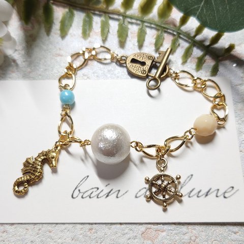 （ブレスレット）⚓mix charm bracelet⛵ MARINE 