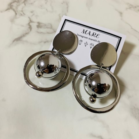 シルバーフープピアス　シルバープレートピアス