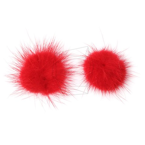 BSC-056-G【4個入り】ミンクファーレッド,mini Mink Ball(Red)
