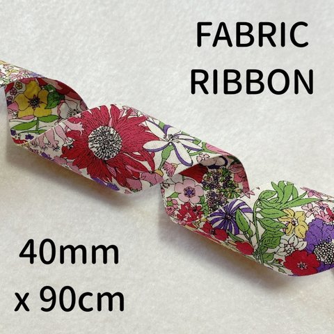 【FABRIC】【90cm】【PINK】ファブリックリボン【A1099】