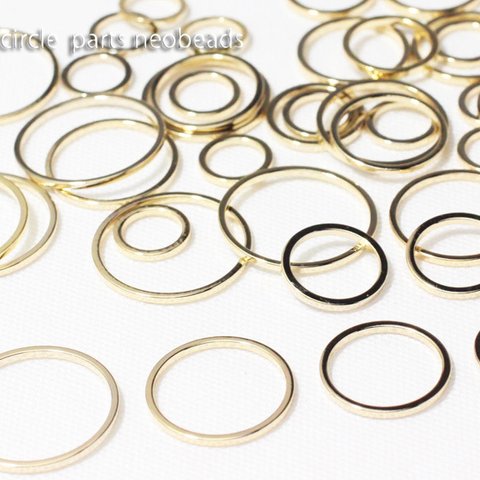 【12個】サークル枠18mm《W-037》（金色）