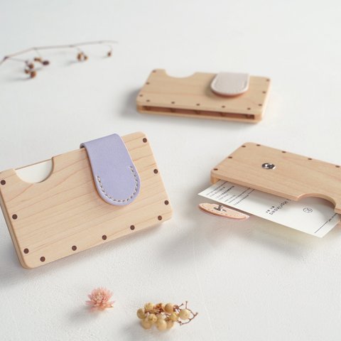 a card case　メープル　-木と革の名刺入れ-