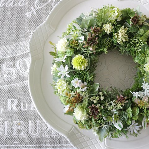 送料込＊Botanical Green Wreath30