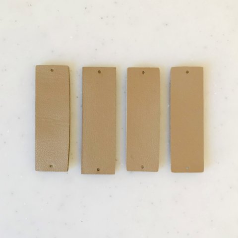 Beige Leather Rectangle Connector